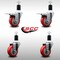 Service Caster 3.5'' SS Red Poly Swivel 1-1/2'' Expanding Stem Caster Set 2 Total Lock Brakes, 4PK SCC-SSEXTTL20S3514-PPUB-RED-2-S2-112 - alternate 4